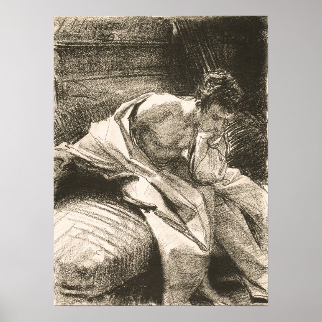 Póster Sargent - Study Of A Young Man Seated (Frente)