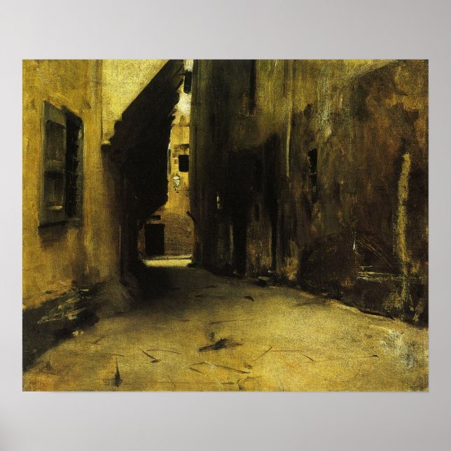 Póster Sargent - Una calle en Venecia 1882 (Frente)