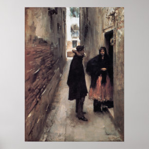 Póster Sargent - Una calle en Venecia 1882