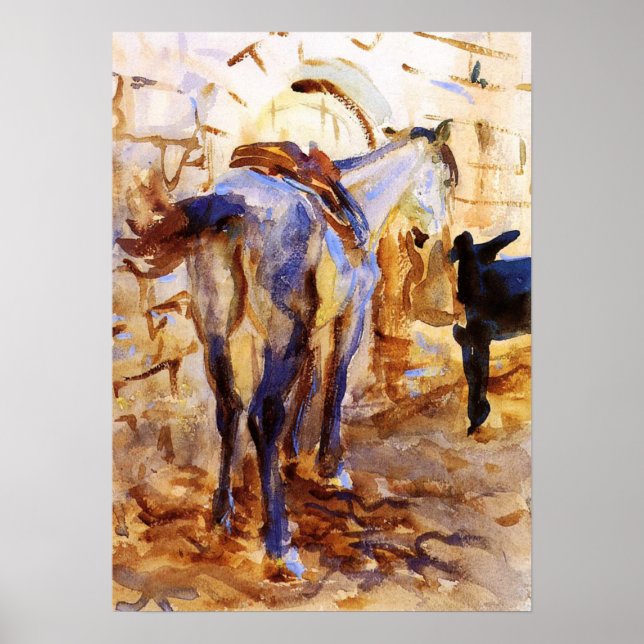 Póster Sargente - Caballo de albarda Palestina 1905 (Frente)