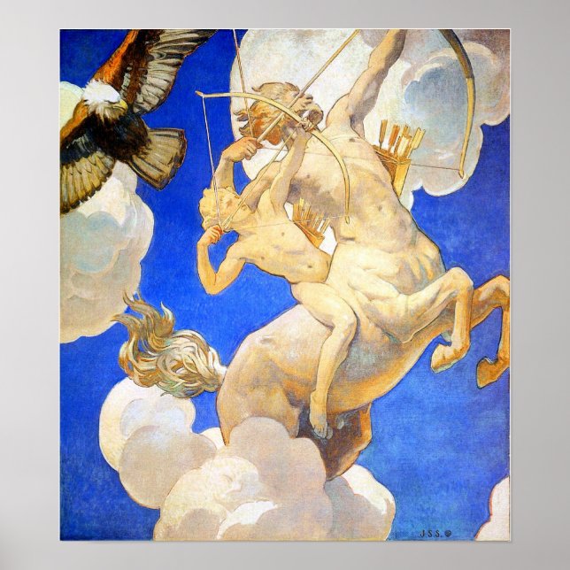Póster Sargente - Chiron Y Aquiles 1921 (Frente)