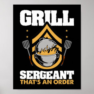 Póster Sargento Grill Eso Es Una Parrilla Para Fumadores