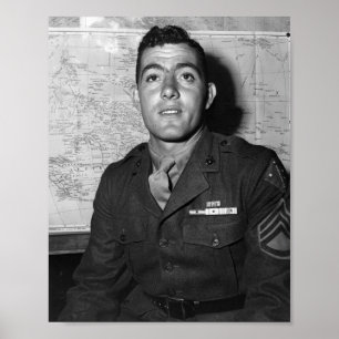 Póster Sargento John Basilone - Segunda Guerra Mundial -