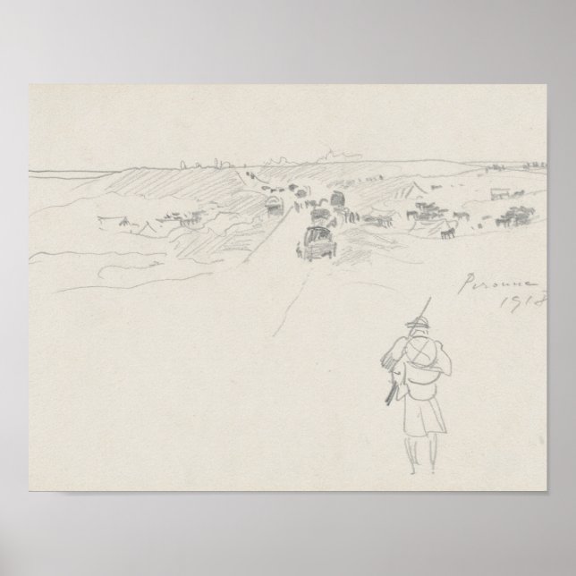 Póster Sargento John Singer - Carretera en Peronne (Frente)