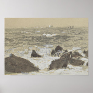 Póster Sargento John Singer - Olas rocas rotas