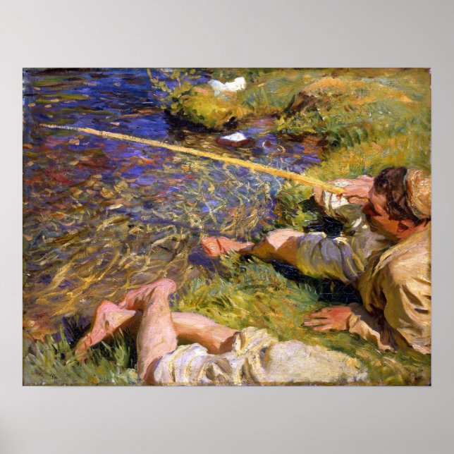 Póster Sargento - Val D'Aosta, Un Hombre Pescando (Frente)