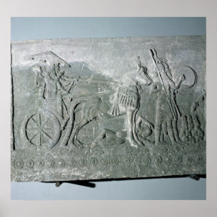 Póster Sargón II en un carro de batalla