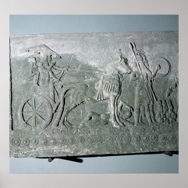Póster Sargón II en un carro de batalla (Frente)