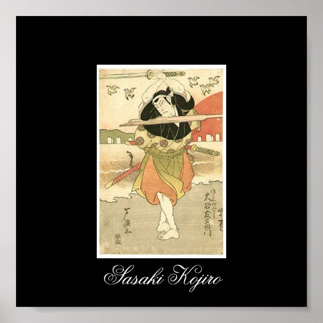 Póster Sasaki Kojiro Painting, c. Años 1810-1820 (Frente)