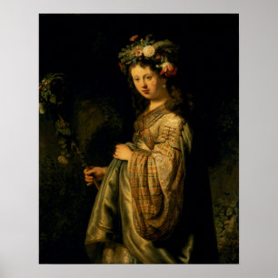 Póster Saskia como flora, 1634