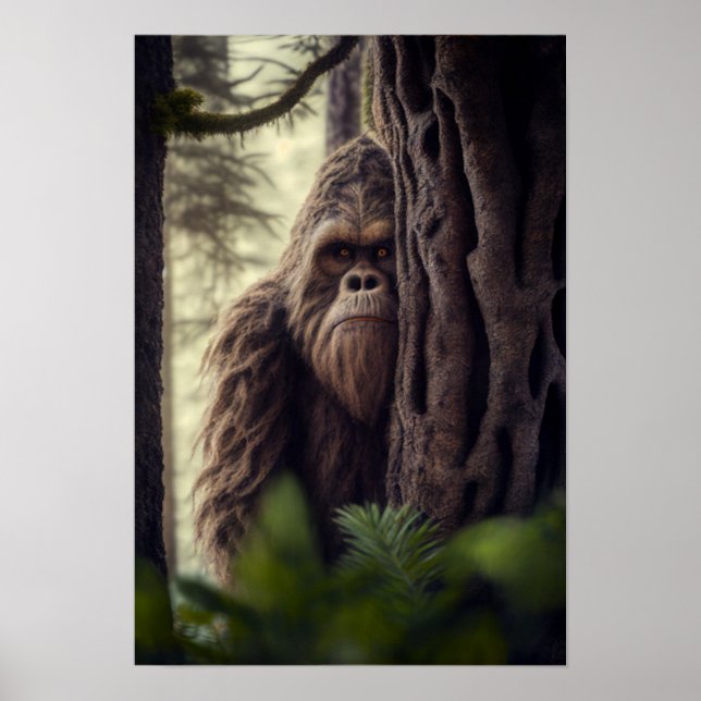 Póster Sasquatch, Bigfoot, Fantasy Art, Urban Myth (Frente)