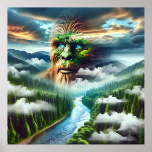 Póster Sasquatch con ojos azules