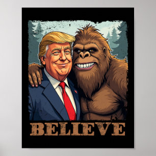 Póster Sasquatch de Trump Bigfoot Cree Divertido Novedad