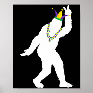 Póster Sasquatch mascarada martes de carnaval creyente de