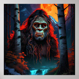 Póster Sasquatch Moonlit Hunt