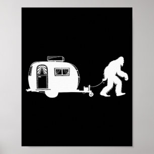 Póster Sasquatch Rv Autocaravana Camping Bigfoot Furgonet