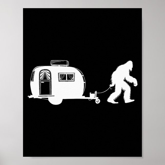 Póster Sasquatch Rv Motorhome Camng Bigfoot Campervan Fun (Frente)