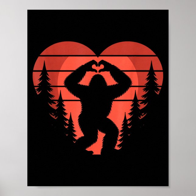 Póster Sasquatch Valentine's Day - Bigfoot Heart Sungles  (Frente)