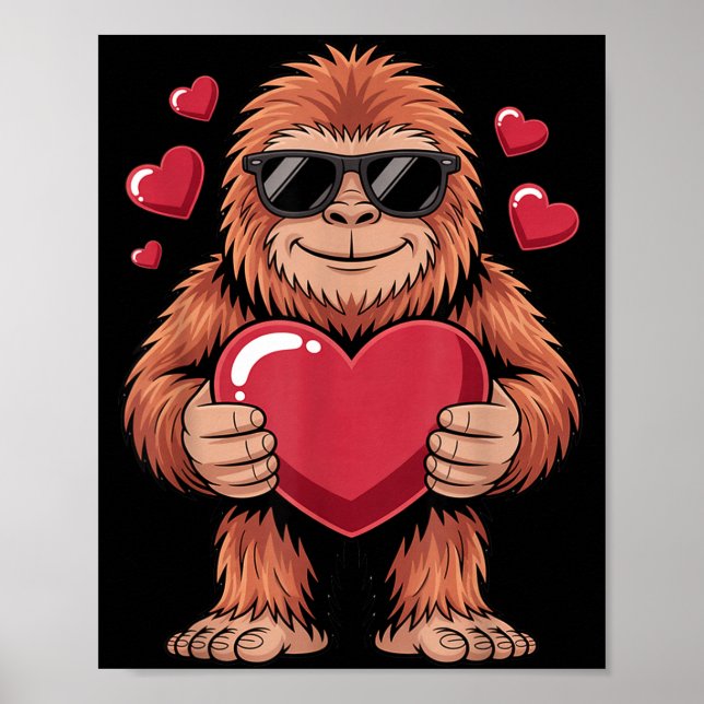 Póster Sasquatch Valentine's Day - Bigfoot Heart Sungles  (Frente)