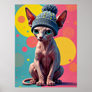 Póster Sass-phinx: El último gato de moda pop-art