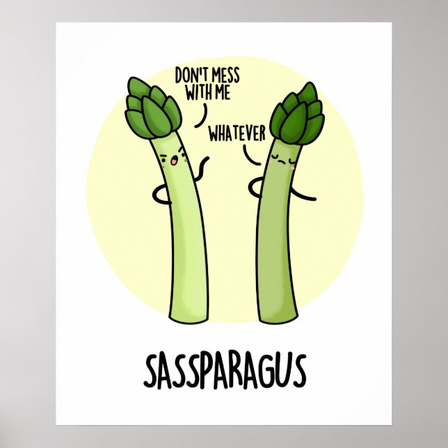 Póster Sassparagus Funny Asparagus Vegetable Pun (Frente)
