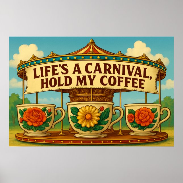 Póster Sassy Life's a Carnival, Hold My Coffee Poster Art (Frente)