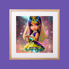 Póster Sassy whimsical Princess pink Tiara ethnic Stars