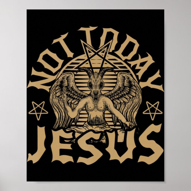 Póster Satanás de Baphomet Satanic No Hoy Jesús Tank TopI (Frente)