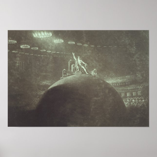 Póster Satanás presidiendo el Consejo Infernal, 1824 (Frente)