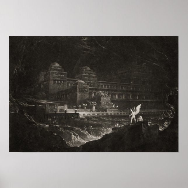 Póster Satanás presidiendo en el Consejo Infernal por Joh (Frente)