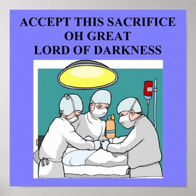 Póster satanic doctor physician surgeon (Frente)