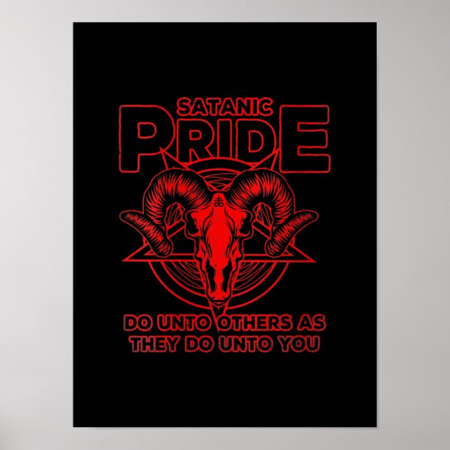 Póster Satanismo del orgullo satánico Pagan Goat Satan (Frente)