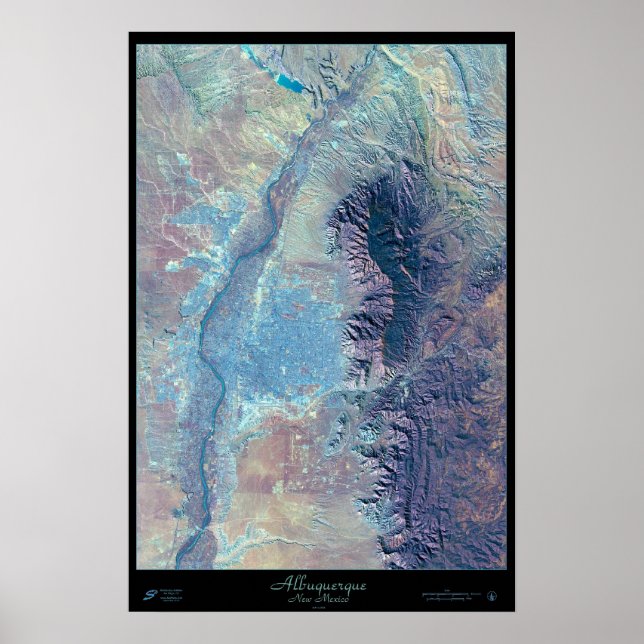 Póster satelital de Albuquerque, Nuevo México (Frente)