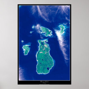 Póster satelital de Beaver Island, Michigan