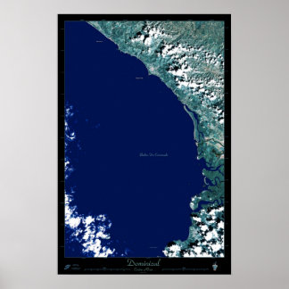 Póster satelital de Dominical, Costa Rica