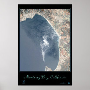 Póster satelital de la Bahía de Monterey, Californ