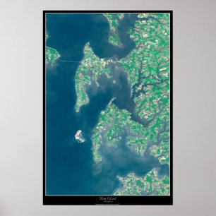 Póster satelital de la isla de Kent, Maryland