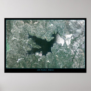 Póster satelital de Lake Arrowhead, California