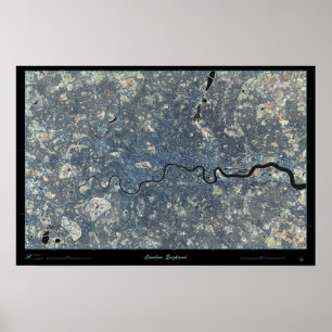 Póster satelital de Londres, Inglaterra