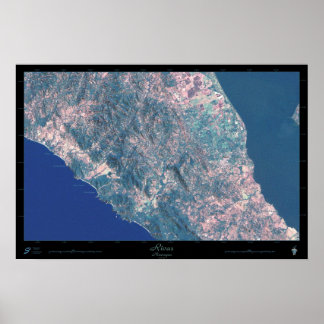 Póster satelital de Rivas, Nicaragua