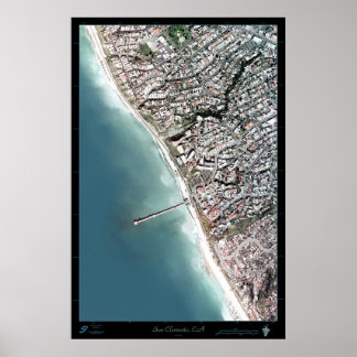póster satelital de San Clemente, California
