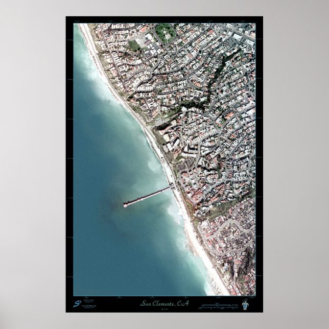 póster satelital de San Clemente, California (Frente)