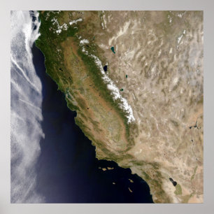 Póster Satélite Cloudfree de California