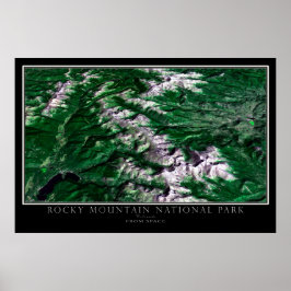 Póster Satélite Colorado del Parque Nacional de las Monta