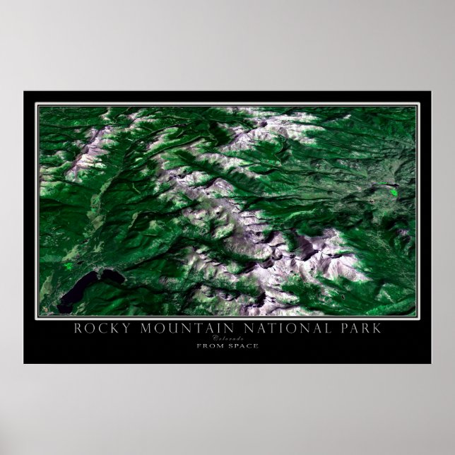 Póster Satélite Colorado del Parque Nacional de las Monta (Frente)
