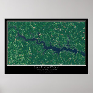 Póster Satélite del lago Gaston North Carolina - Virginia