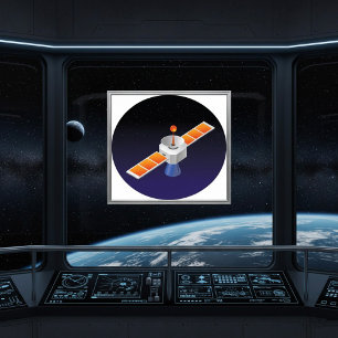 Póster Satélite en el espacio