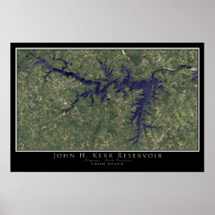 Póster Satélite John Kerr Lake Virginia - Carolina del No