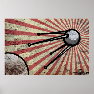 Póster Satélite retro