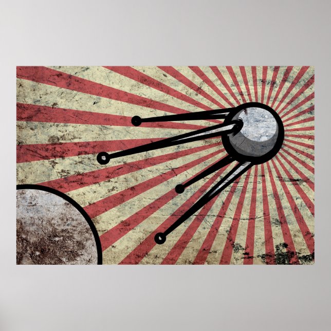 Póster Satélite retro (Frente)